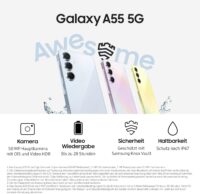 Samsung Galaxy A55 5G Smartphone, Android-Handy ohne Vertrag, 256 GB / 8 GB RAM, 2 Tage Akkulaufzeit, 50-MP-Kamera, Awesome Navy, 2,5 Jahre Herstellergarantie – Bild 3