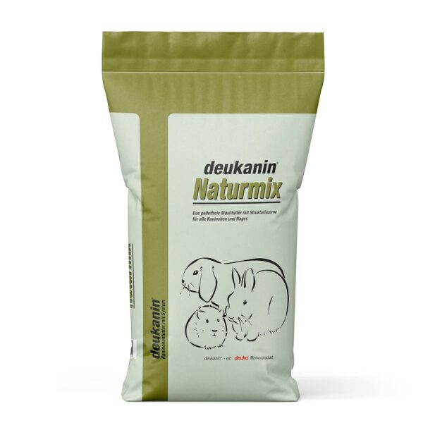 deukanin Naturmix 15 kg | Nagerfutter | Faserreiches Nagermüsli mit Mariendistelöl | Ergänzungsfuttermittel für Kaninchen und Nager