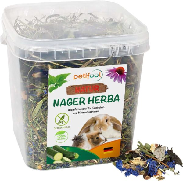 petifool Nager Herba 430g - Alleinfutter für Nager - Nagerfutter für Kaninchen und Meerschweinchen - ohne künstliche Zusätze - 100% Natur - artgerechtes Futter