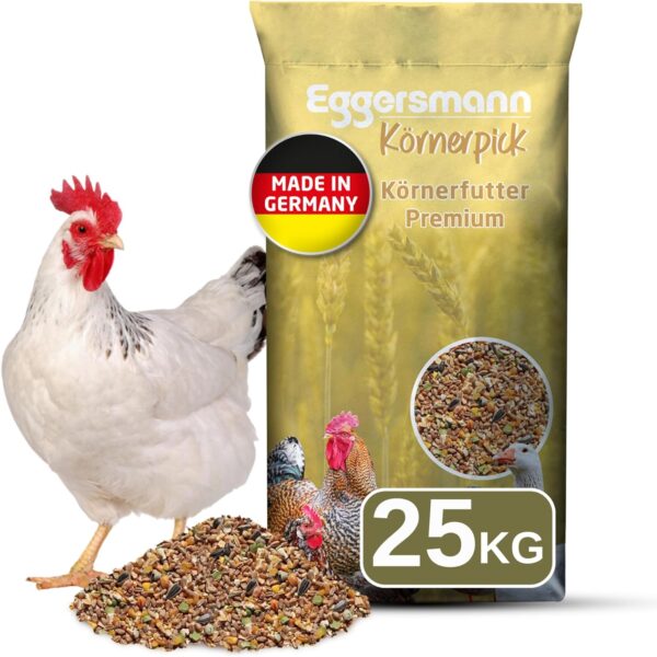 Eggersmann Körnerpick 25kg Premium Hühnerfutter - Körnerfutter Premium Geflügelfutter - Premium Körnermischung für Hühner Gänse und Enten aus natürlicher Herstellung