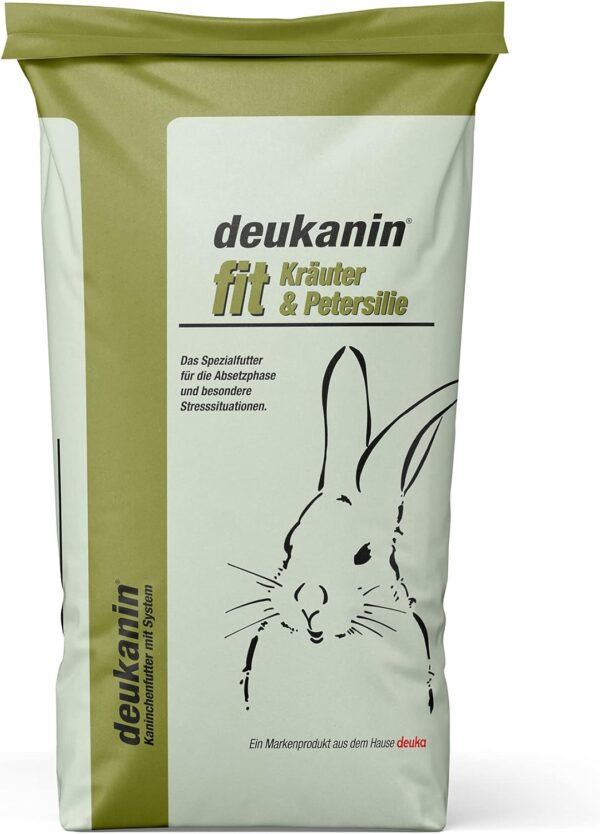 deukanin fit Kräuter & Petersilie 25 kg | Kaninchenfutter | Starterfutter für Junge Kaninchen, Meerschweinchen und Chinchillas | Ergänzungsfuttermittel