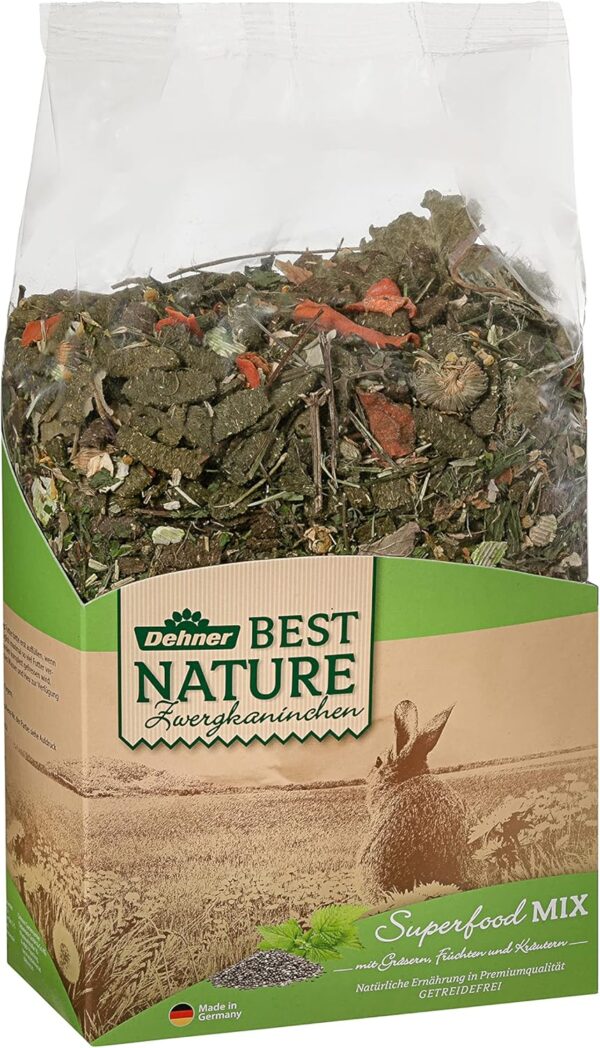 Dehner Best Nature Nagerfutter, Zwergkaninchenfutter Superfood Mix, 1.5 kg – Bild 6