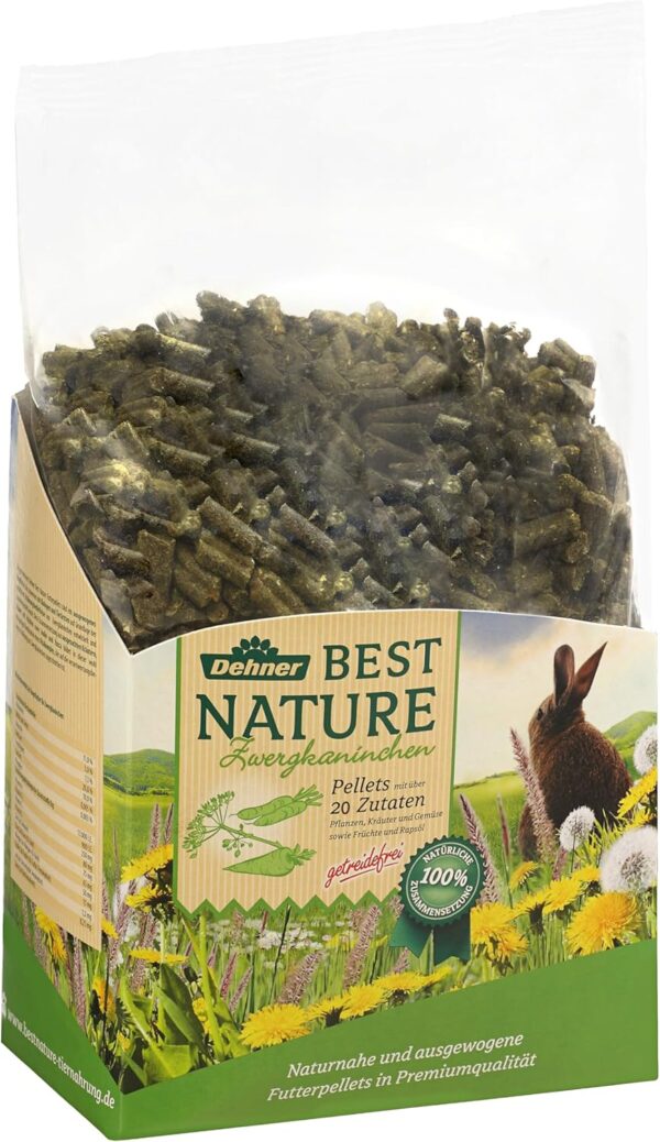 Dehner Best Nature Nagerfutter Adult, Zwergkaninchenfutter Pellets, 3 kg – Bild 3